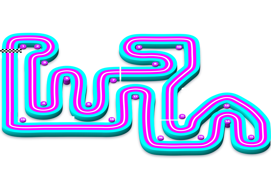 The Cyclone track map